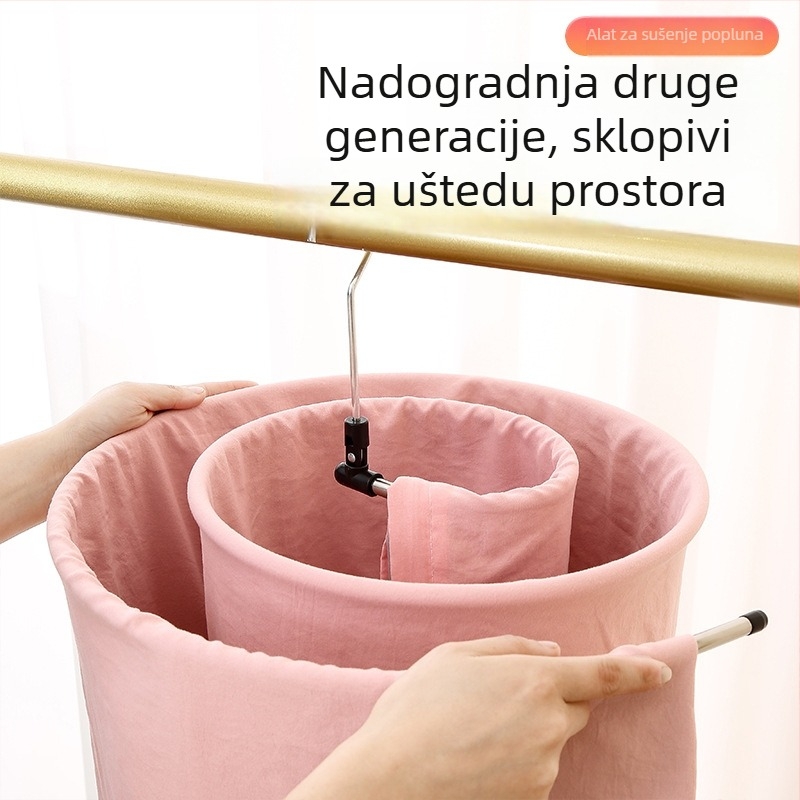 Veliki kružni spiralni stalak za sušenje odjeće na balkon, od nehrđajućeg čelika