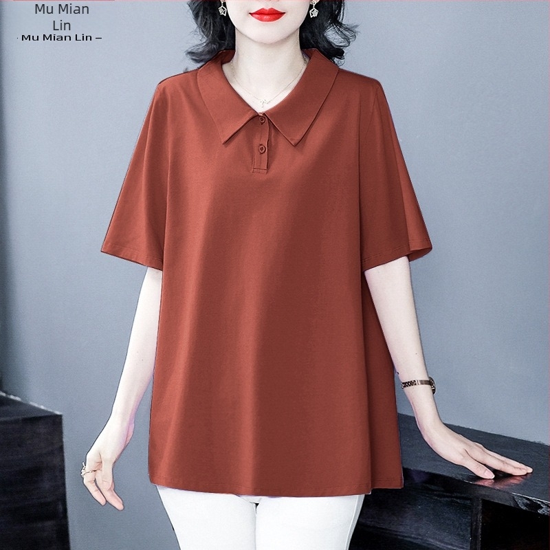 Kapok Forest Ženska pamuk T‑majica s V izrezom, Plus Size, slobodan kroj, kratkih rukava, ljetni komad