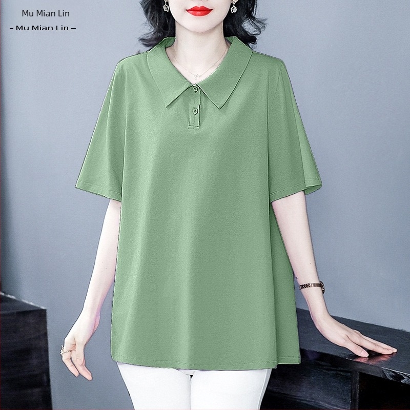 Kapok Forest Ženska pamuk T‑majica s V izrezom, Plus Size, slobodan kroj, kratkih rukava, ljetni komad