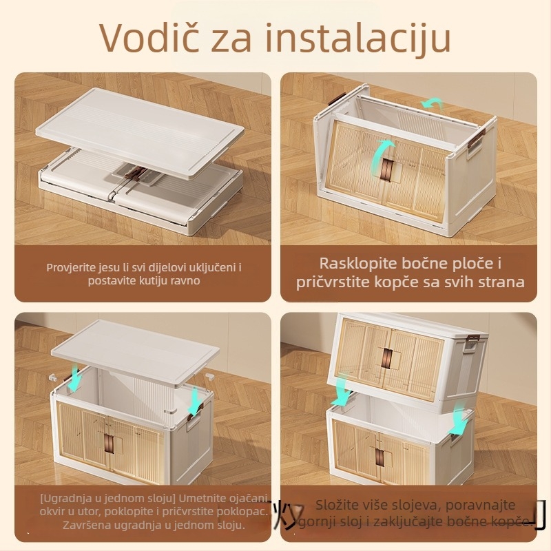Sklopivi kućni ormar za skladištenje, bez montaže, s više polica