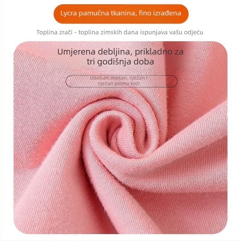 Ženski jesenski set donjeg rublja s okruglim izrezom, lagani osnovni sloj za proljeće i jesen, uski kroj