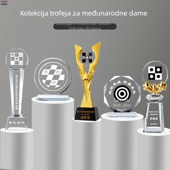 Kristalni trofej od smole, graviran za šah, kineski šah, međunarodne dame i Go