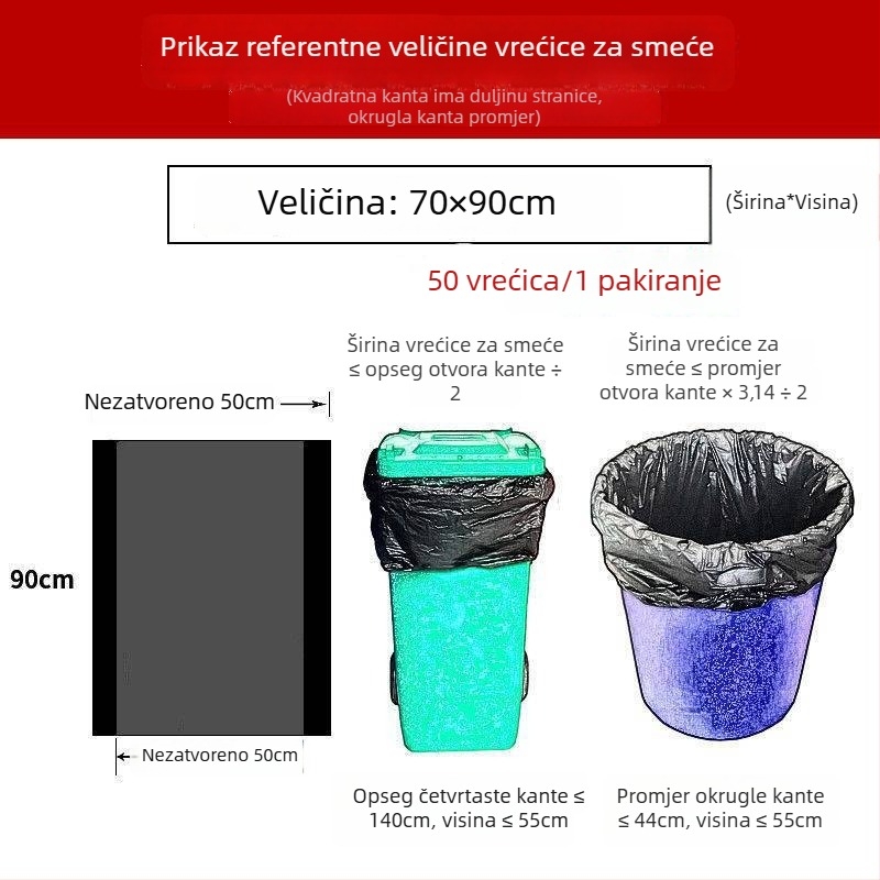 Velike vreće za smeće, izuzetno debeli, za kuhinju, hotel, upravljanje nekretninama, školu, komercijalnu upotrebu, visok kapacitet