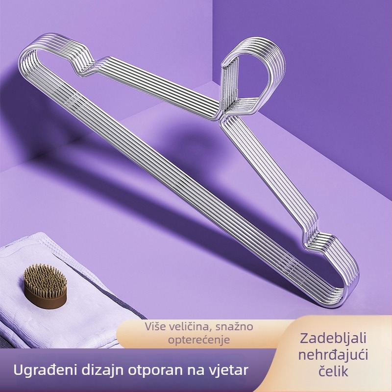 Vješalica za odjeću od nehrđajućeg čelika s automatskim kopčom, otporna na vjetar, za unutarnje i vanjske prostore (terasa, studentski dom)
