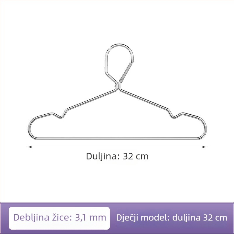 Vješalica za odjeću od nehrđajućeg čelika s automatskim kopčom, otporna na vjetar, za unutarnje i vanjske prostore (terasa, studentski dom)