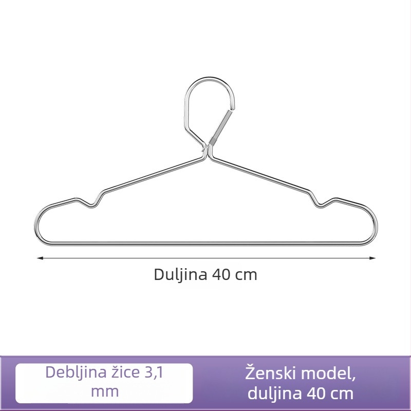 Vješalica za odjeću od nehrđajućeg čelika s automatskim kopčom, otporna na vjetar, za unutarnje i vanjske prostore (terasa, studentski dom)
