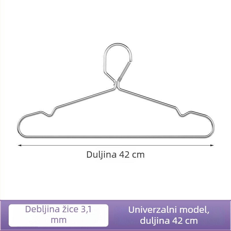 Vješalica za odjeću od nehrđajućeg čelika s automatskim kopčom, otporna na vjetar, za unutarnje i vanjske prostore (terasa, studentski dom)