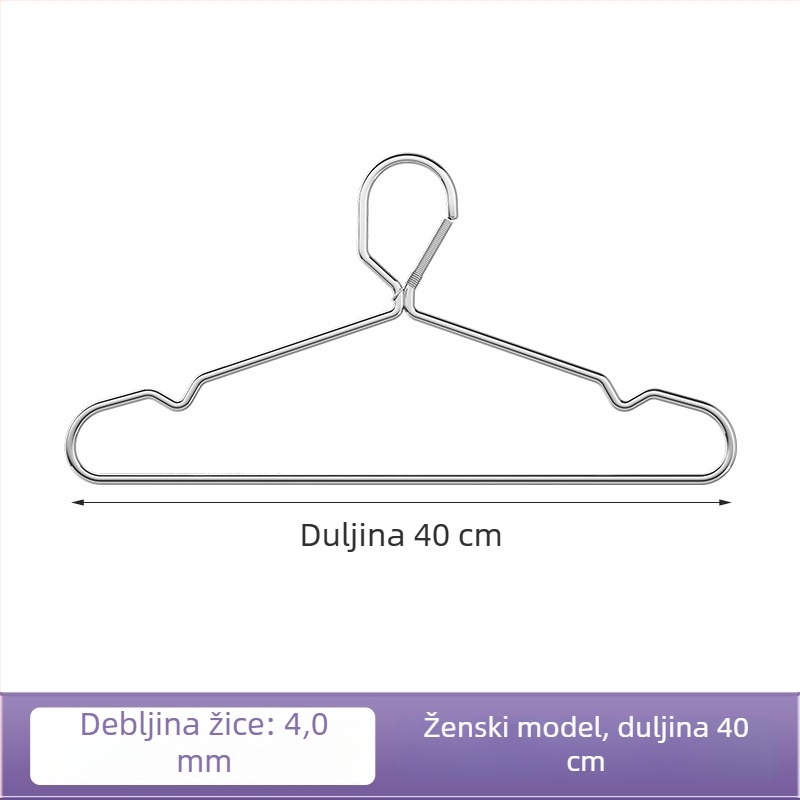 Vješalica za odjeću od nehrđajućeg čelika s automatskim kopčom, otporna na vjetar, za unutarnje i vanjske prostore (terasa, studentski dom)