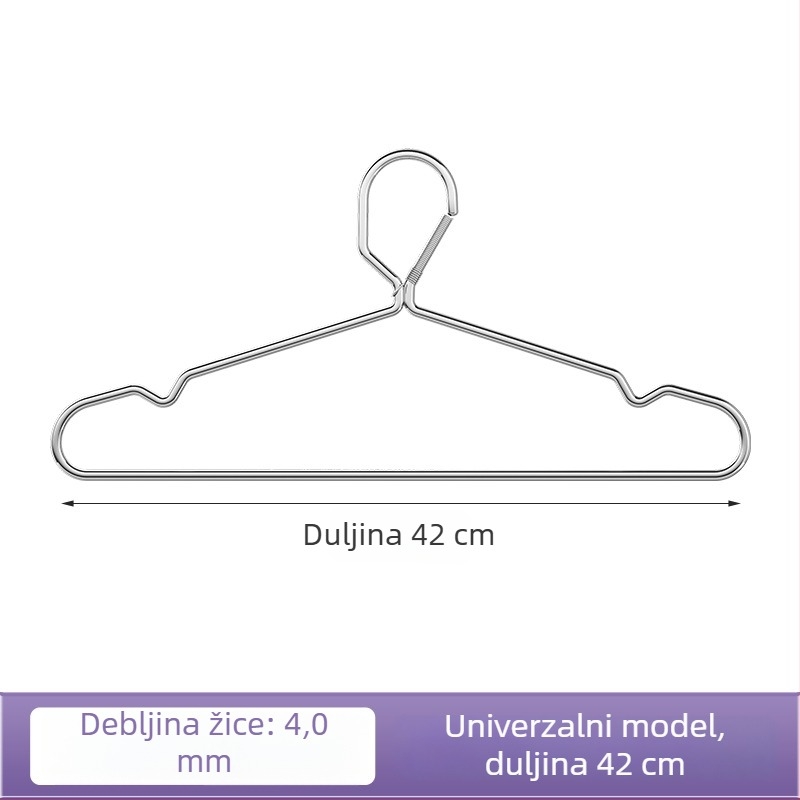 Vješalica za odjeću od nehrđajućeg čelika s automatskim kopčom, otporna na vjetar, za unutarnje i vanjske prostore (terasa, studentski dom)