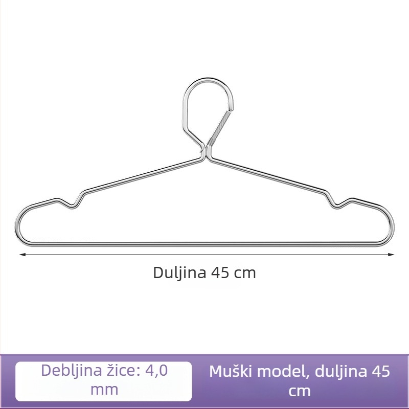 Vješalica za odjeću od nehrđajućeg čelika s automatskim kopčom, otporna na vjetar, za unutarnje i vanjske prostore (terasa, studentski dom)