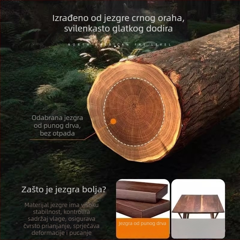 Držač za toaletni papir od orašastog drveta, bez bušenja, zidni organizator za papirne kutije u kupaonici