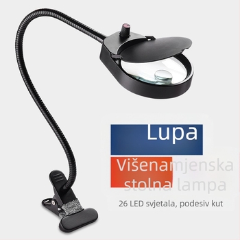 Stolna klips-lupa s rasvjetom, HD optičko leća za popravak pločica mobilnih telefona i kozmetičke poslove