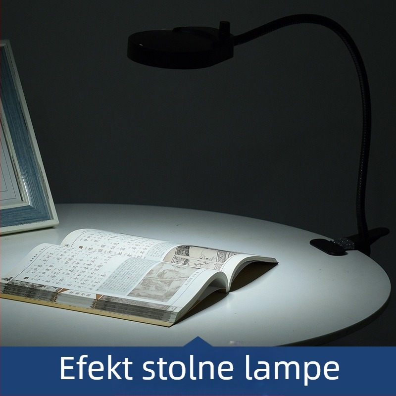 Stolna klips-lupa s rasvjetom, HD optičko leća za popravak pločica mobilnih telefona i kozmetičke poslove