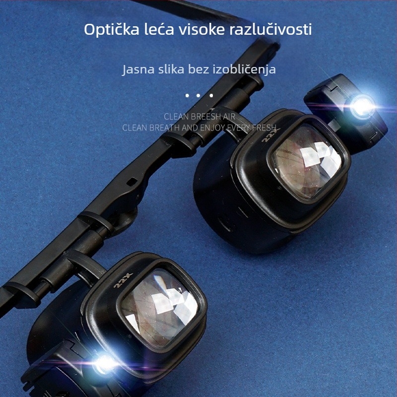 LED naočale za uvećanje 24x, višefokusne leće za popravak elektroničkih čipova, model 2925S2