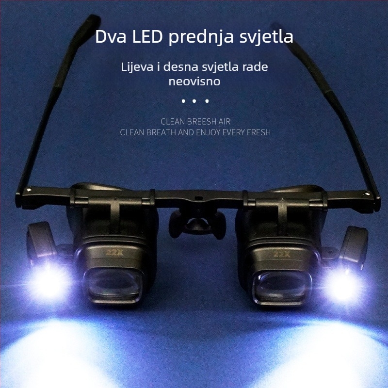 LED naočale za uvećanje 24x, višefokusne leće za popravak elektroničkih čipova, model 2925S2