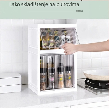 Sklopivi kućni ormarić za pohranu s kotačićima — višeslojni klizni dizajn