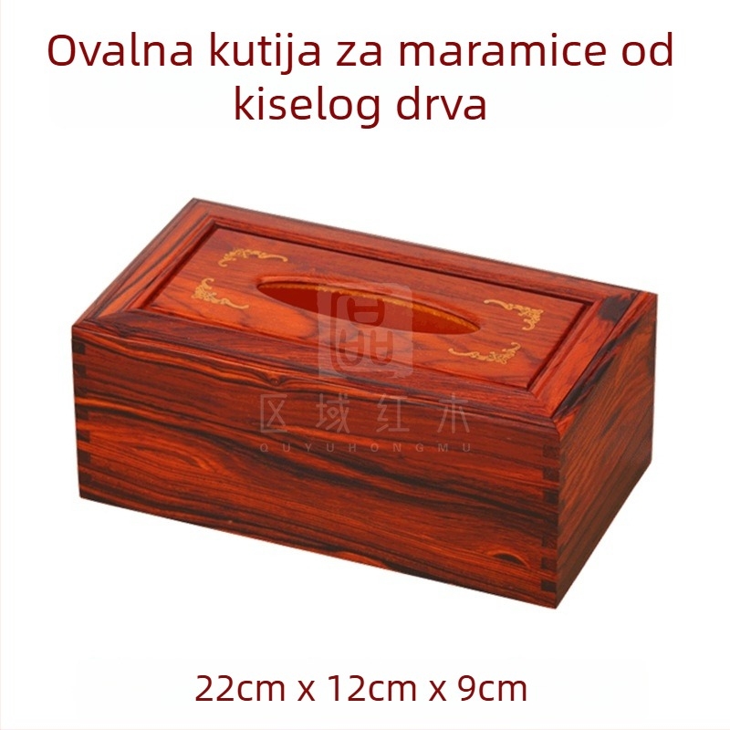 Kutija za salvete od ružinog drveta, kineskog stila, za dnevni boravak – drvena kutija za papirnate ubruse