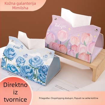 Kožna kutija za maramice za dnevni boravak, stol i automobil