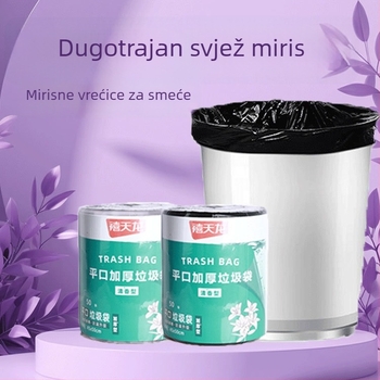 Vreće za smeće sa šnurkama, velike, ekstra debele, ravnog otvora, ljubičasto-crne