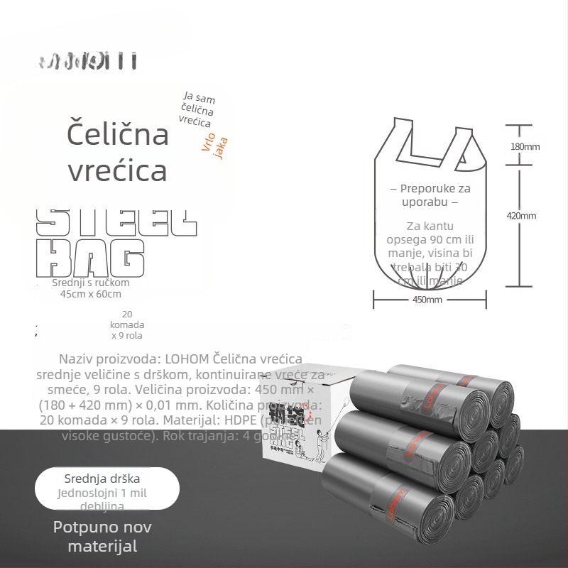 Kućna vrećica za mokri otpad, ekstra debela, nepropusna, ručna, za kuhinju