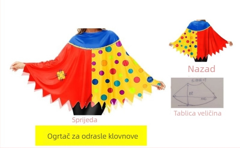 Unisex cosplay plašt za Halloween i Božić sa motivima snježnog čovjeka i klauna