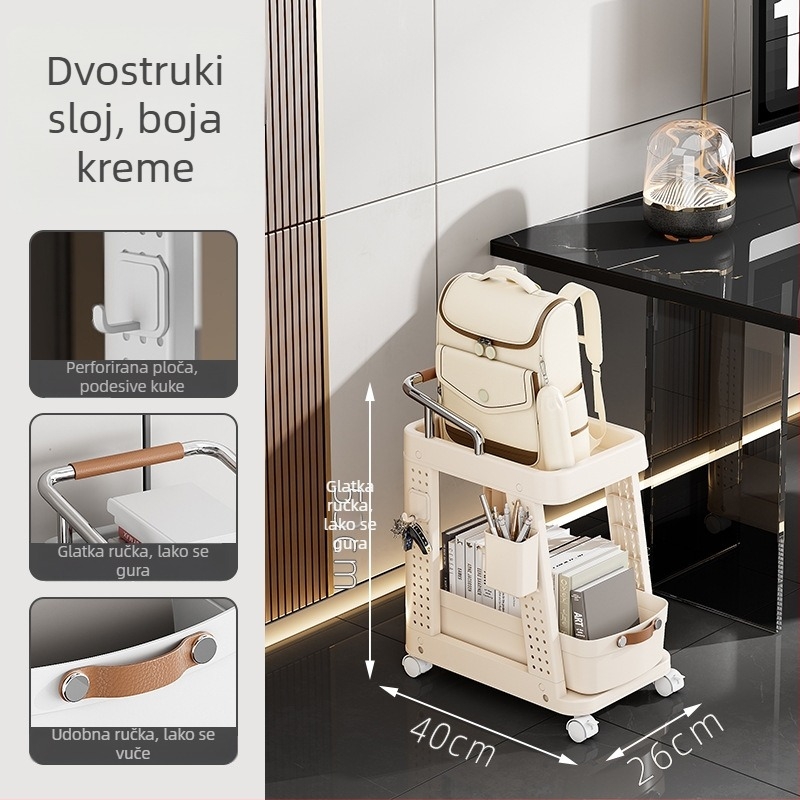 Prijenosni trostruki podni stalak za knjige i torbe, s velikim kapacitetom