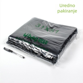 Crne debele plastične vreće za otpad za kućnu upotrebu, set različitih veličina, praktične za svakodnevnu upotrebu