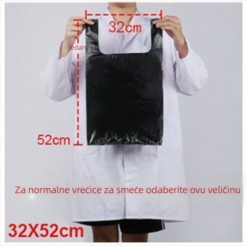 Crne debele plastične vreće za otpad za kućnu upotrebu, set različitih veličina, praktične za svakodnevnu upotrebu