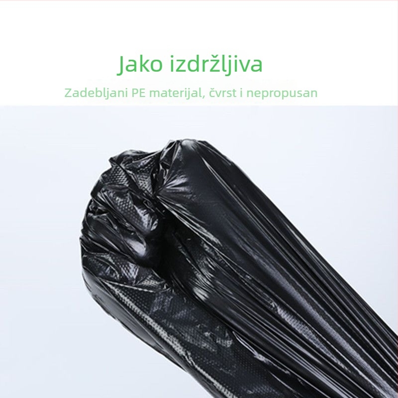 Crne debele plastične vreće za otpad za kućnu upotrebu, set različitih veličina, praktične za svakodnevnu upotrebu