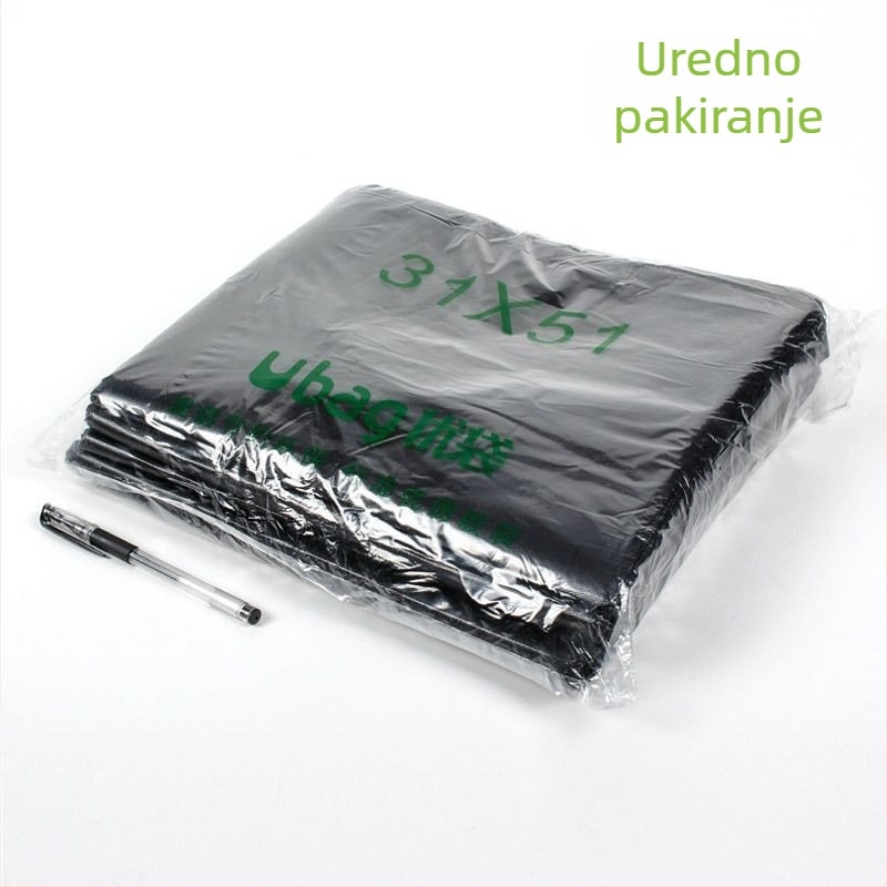 Crne debele plastične vreće za otpad za kućnu upotrebu, set različitih veličina, praktične za svakodnevnu upotrebu