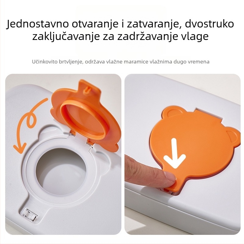 Little Bear prijenosna kutija za vlažne maramice za vanjsku uporabu — kutija za maramice za bebe za ruke i usta, prijenosna kutija za auto i aktivnosti na otvorenom