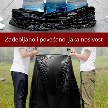 Velike crne vreće za otpad za komercijalnu upotrebu, debele, polietilen, ravnog otvora