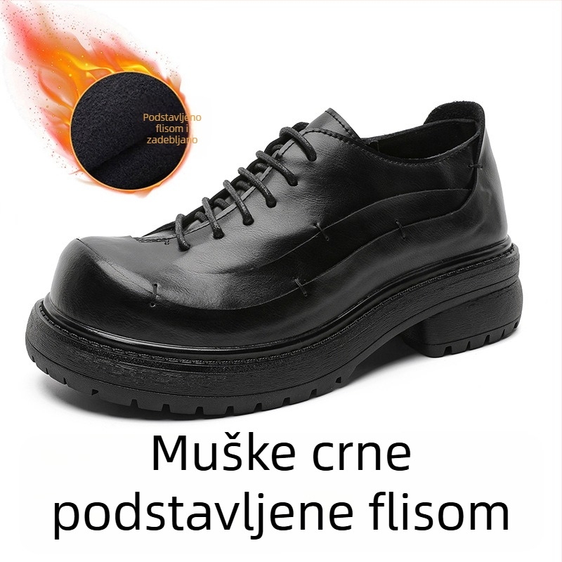 Muške Derby cipele s debelom potplatom - retro casual s kosim vezivanjem 6058-K
