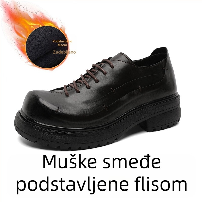 Muške Derby cipele s debelom potplatom - retro casual s kosim vezivanjem 6058-K