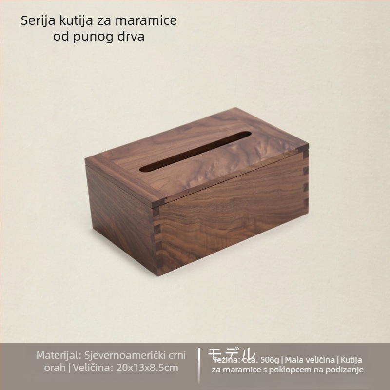 Drvena minimalistička kutija za maramice u kupaonici, stolna verzija