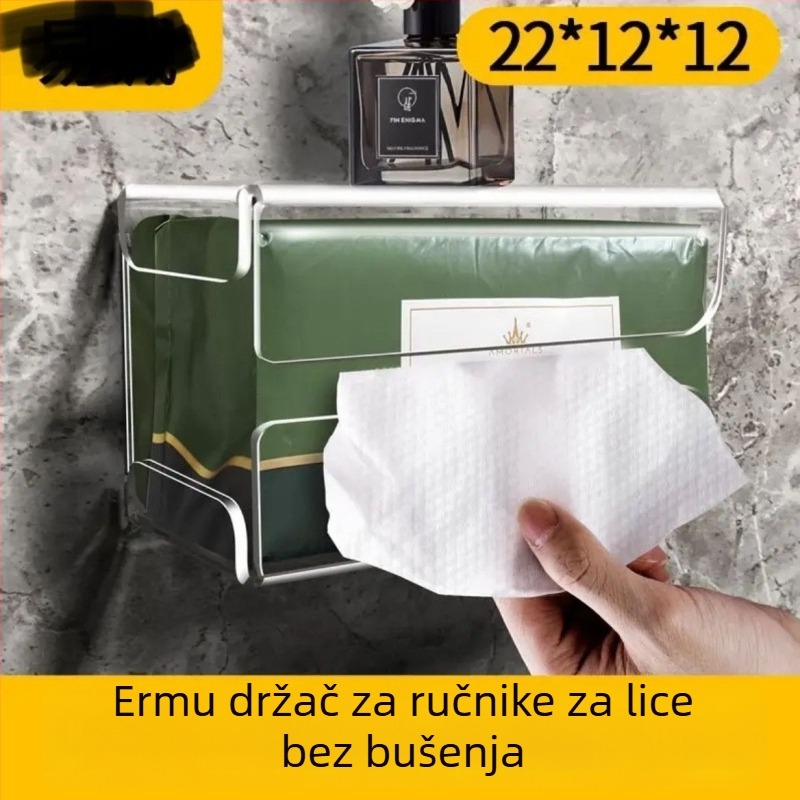 Prozirni zidni organizator za maramice sa ljepilom na stražnjoj ploči, bez bušenja, obrnuti dizajn