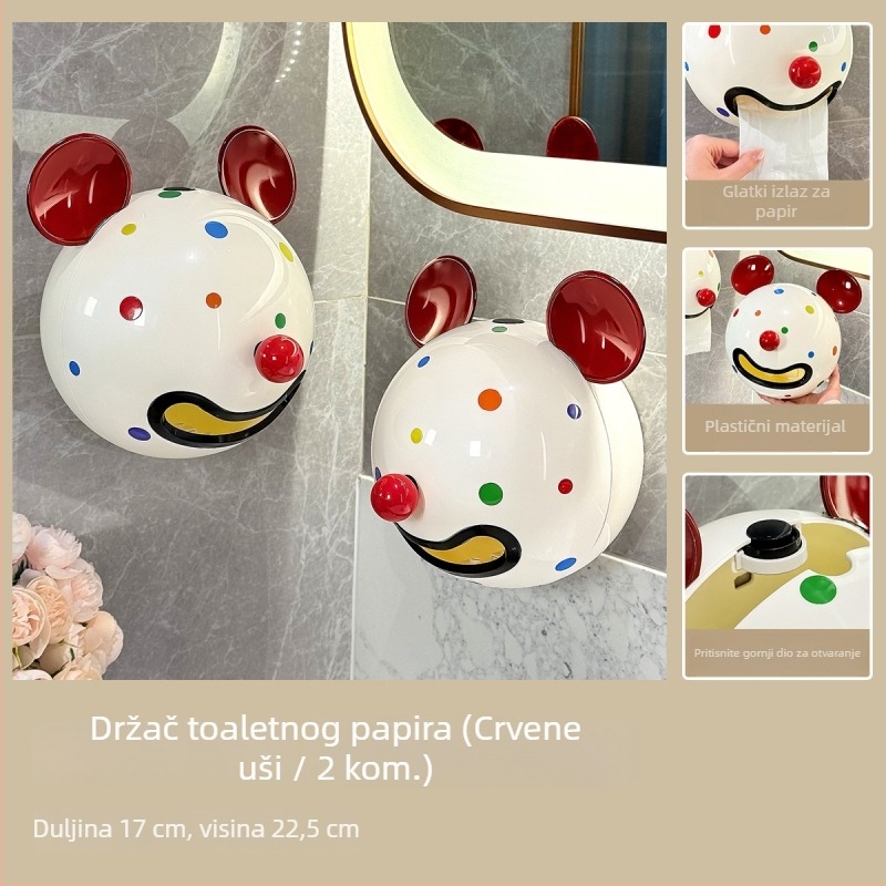 Zidna kutija za toaletni papir, bez bušenja, vodootporan spremnik, kreativan držač papira