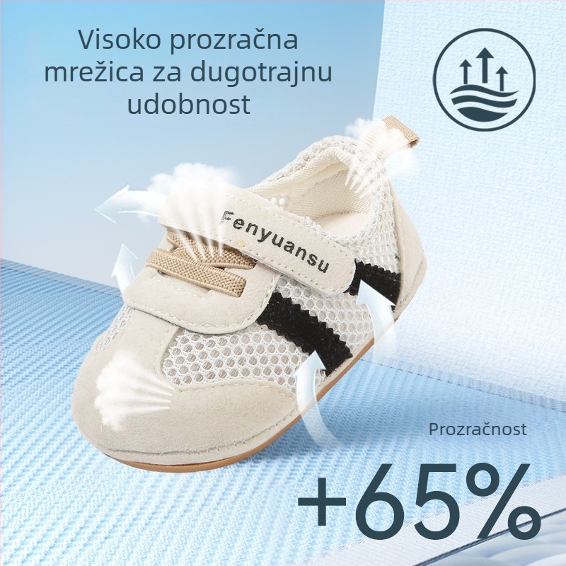 Ljetne mrežaste cipele za bebe i malu djecu, prozračna mekana podloga, Velcro kopča, 12–36 mjeseci