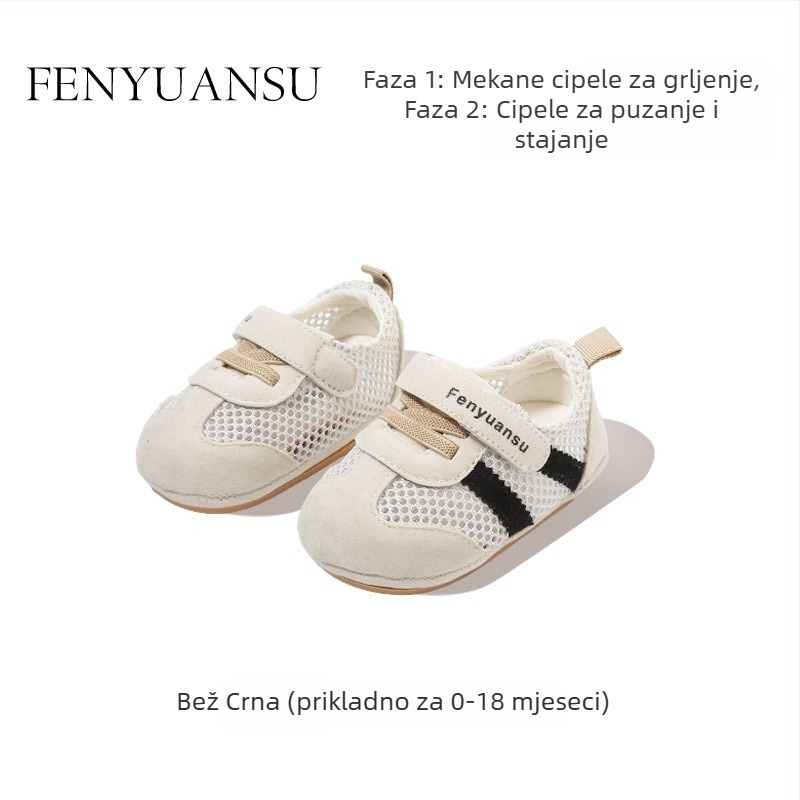 Ljetne mrežaste cipele za bebe i malu djecu, prozračna mekana podloga, Velcro kopča, 12–36 mjeseci