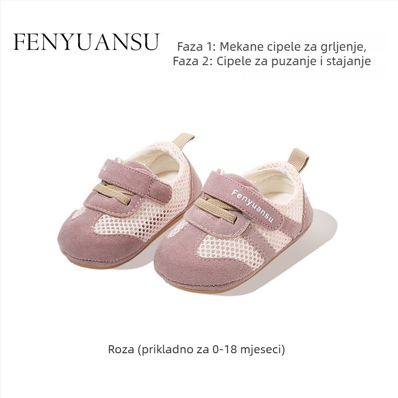 Ljetne mrežaste cipele za bebe i malu djecu, prozračna mekana podloga, Velcro kopča, 12–36 mjeseci