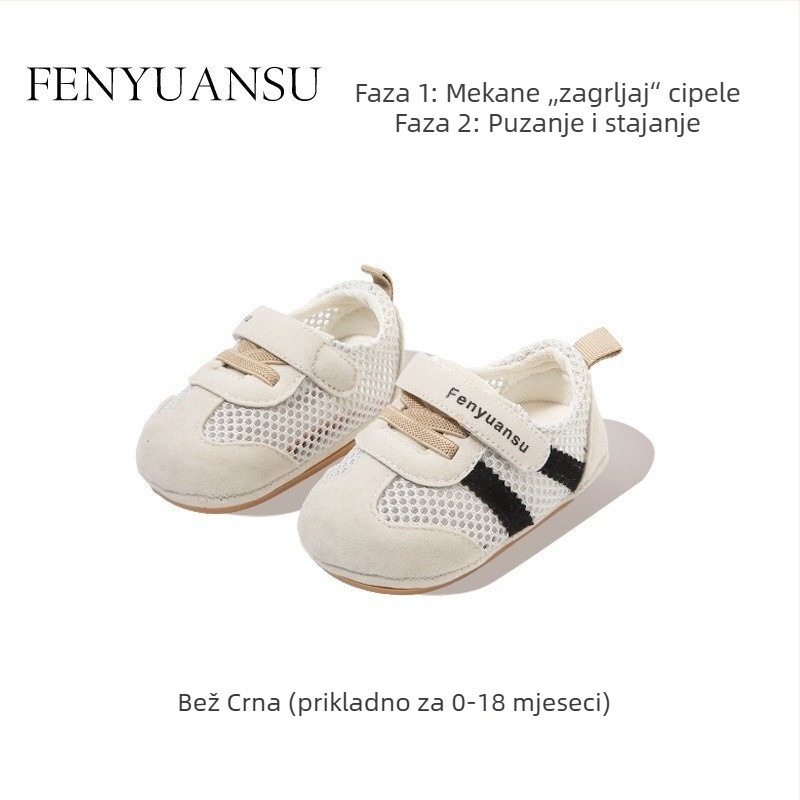 Ljetne mrežaste cipele za bebe i malu djecu, prozračna mekana podloga, Velcro kopča, 12–36 mjeseci
