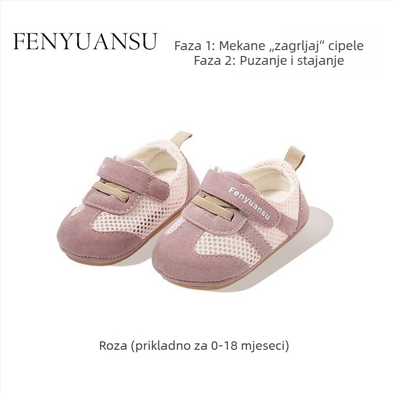 Ljetne mrežaste cipele za bebe i malu djecu, prozračna mekana podloga, Velcro kopča, 12–36 mjeseci
