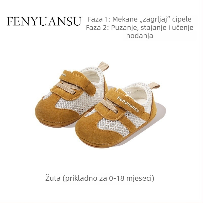 Ljetne mrežaste cipele za bebe i malu djecu, prozračna mekana podloga, Velcro kopča, 12–36 mjeseci