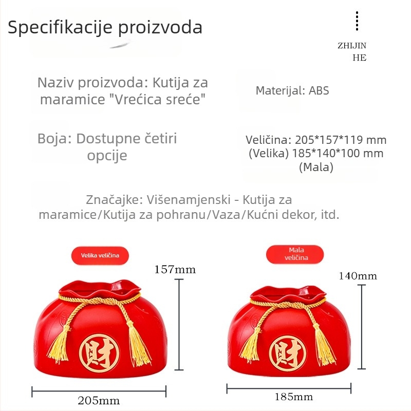 Kutija za papirnate maramice u novom kineskom stilu, stolna dekoracija za dnevni boravak