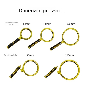 Lupa s drškom u obliku zmaja i motivom zmaja, 10× povećanje, poklon