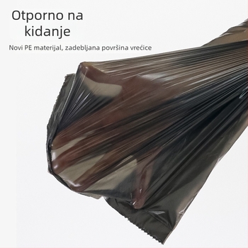 Crne debeli vrećice za smeće, velike veličine, plastične vrećice za kuhinju, stil prsluka, plosni otvor s ručkama