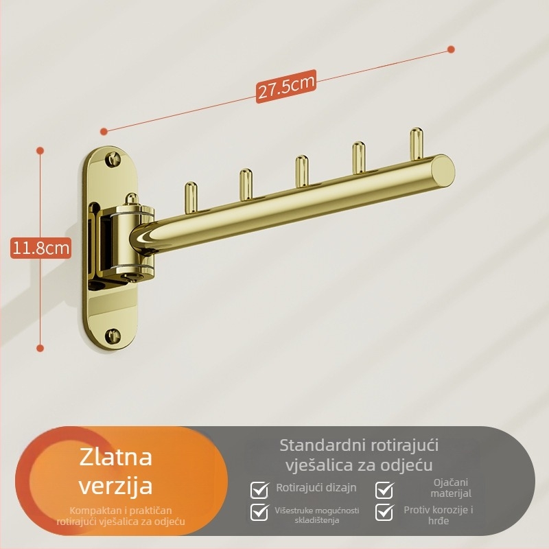 Rotirajući sušilo za odjeću bez bušenja, od 304 nehrđajućeg čelika, sklopivo za balkon, za unutarnje prozore