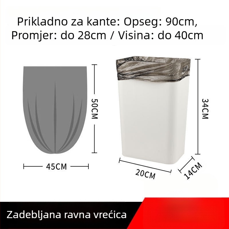 Crne vreće za smeće za kućnu upotrebu, prijenosne, debele, velike i ekstra velike, za čišćenje kuhinje i studentskog doma