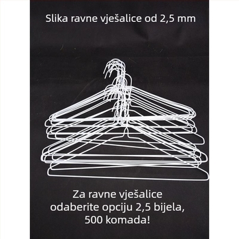 Jednokratne vješalice za kemijske čistionice, 600 komada; vješalice za odjeću od čelične žice s debelim okvirom za sušenje odjeće; 2,2 držača za odjeću.