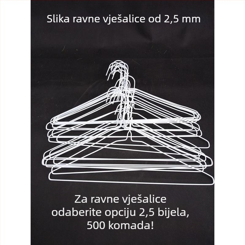 Jednokratne vješalice za kemijske čistionice, 600 komada; vješalice za odjeću od čelične žice s debelim okvirom za sušenje odjeće; 2,2 držača za odjeću.